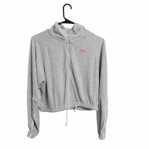 Nike Heather Gray Cropped Terry Hoodie